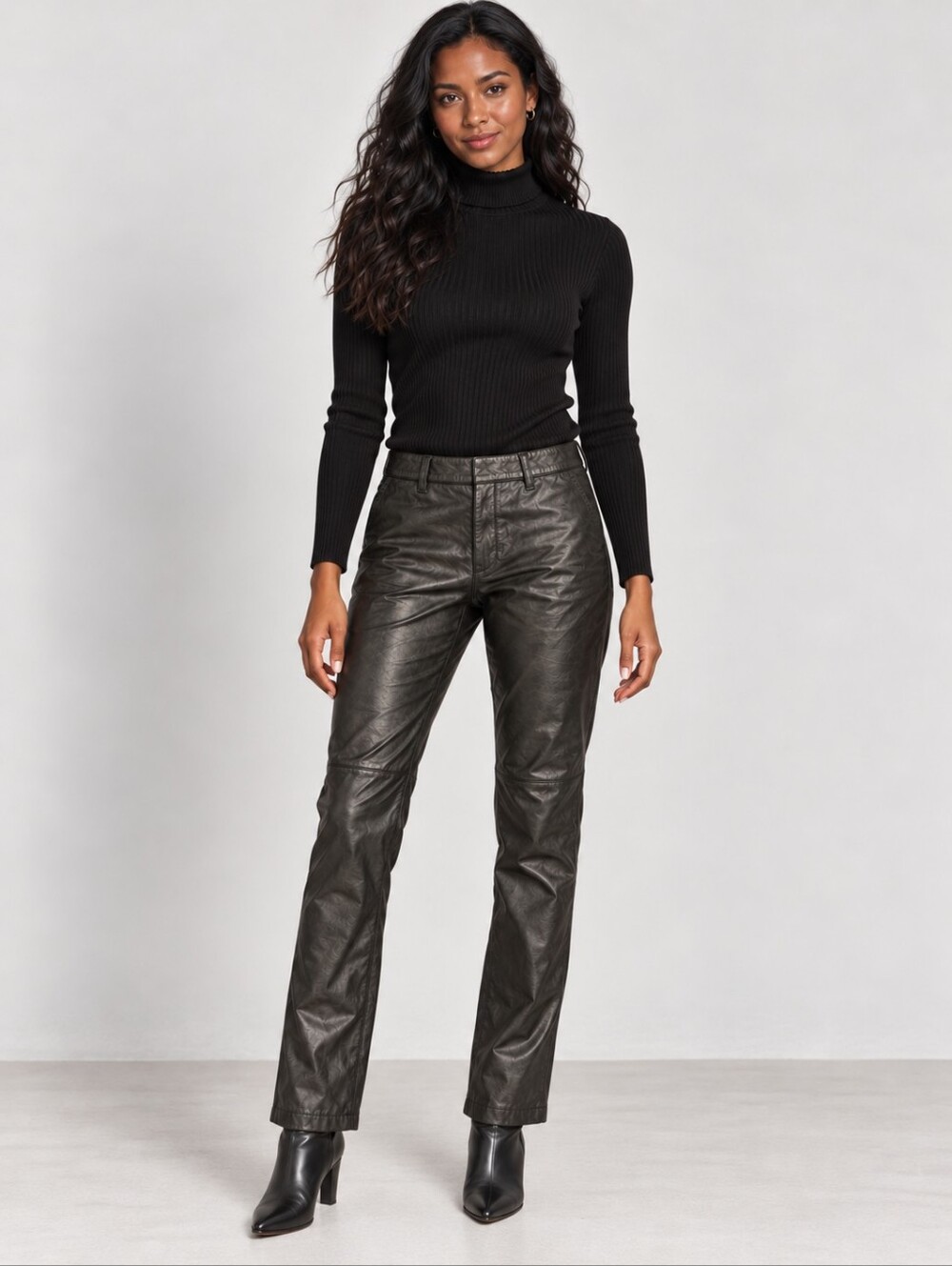 ❤️ NINE WEST 90s VINTAGE LEATHER SLIM LEG PANTS, 4 (27)